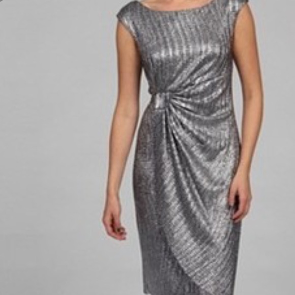 connected apparel silver dress
